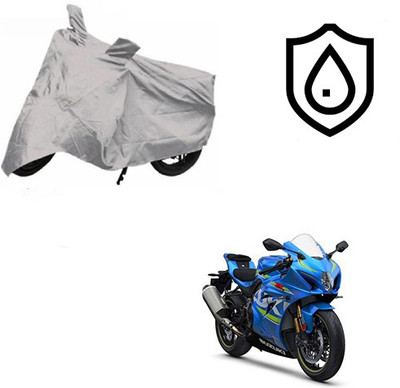SRENTERPRISES Two Wheeler Cover for Suzuki(GSX, Silver)