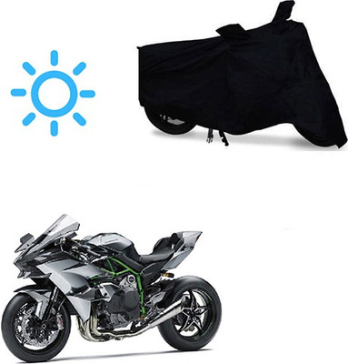 MOTOWORLD Two Wheeler Cover for Kawasaki(Ninja, Black)