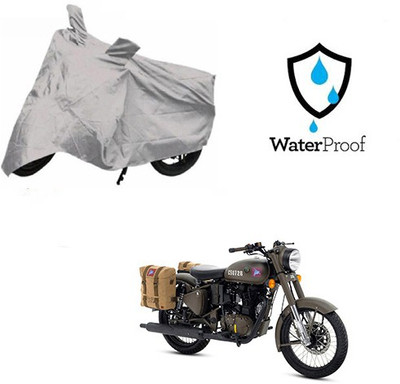 SRENTERPRISES Two Wheeler Cover for Royal Enfield(Classic 500, Silver)