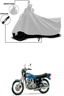 Gromaa Two Wheeler Cover for Suzuki(GS, Silver)