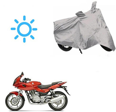 MOTOWORLD Waterproof Two Wheeler Cover for Bajaj(Pulsar 220 DTS-i, Silver)