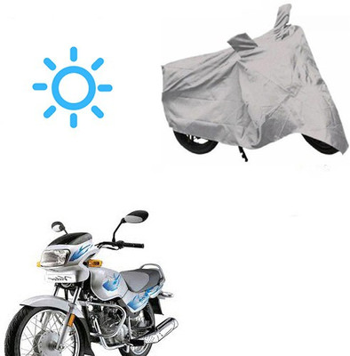 MOTOWORLD Waterproof Two Wheeler Cover for TVS(Victor GLX, Silver)