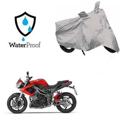 SRENTERPRISES Two Wheeler Cover for DSK Benelli(TNT R, Silver)