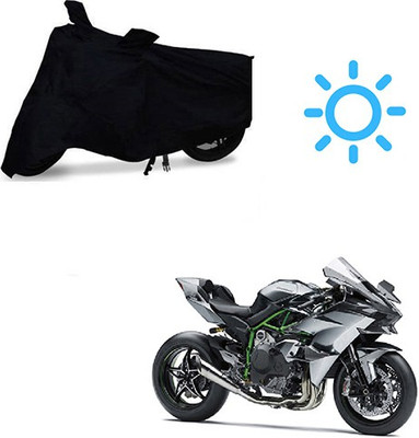 MOTOWORLD Two Wheeler Cover for Kawasaki(Ninja, Black)