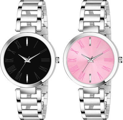 Blue Pearl Black and Pink Dial Girls Analog Watch - For Women