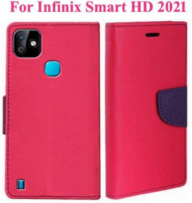 Mehsoos Flip Cover for Infinix Smart HD 2021(Pink, Dual Protection, Pack of: 1)