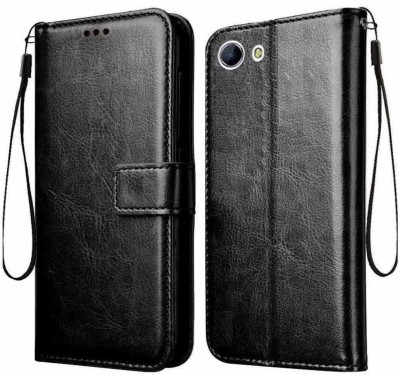 Casesily Flip Cover for Realme 1 Leather Wallet Case(Black, Cases with Holder, Pack of: 1)