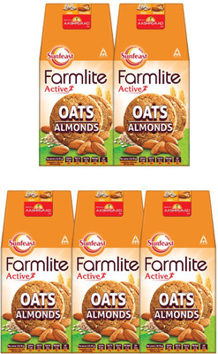 Sunfeast farmlite Active Oats and Almonds Cookies Biscuit(5 x 150 g)