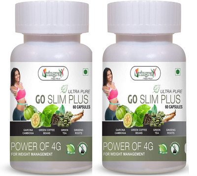 Vringra Ultra Pure Go Slim Capsules-Reduce Weight-Body Shaping Capsules Pack of 2(2 x 60 Tablets)