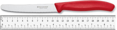 Victorinox Tomato Classic Round Tip Wavy Red Stainless Steel Knife(Pack of 1)