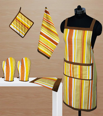 16% OFF on Dekor World Yellow Cotton Kitchen Linen Set(Pack of 6)