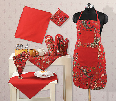

Swayam Red Cotton Kitchen Linen Set(Pack of 8)