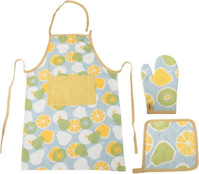 

Saral Home Yellow Cotton Kitchen Linen Set(Pack of 3)