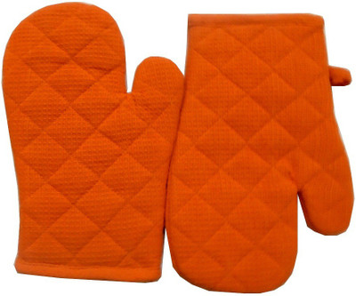 Tidy Orange Cotton Kitchen Linen Set(Pack of 2)