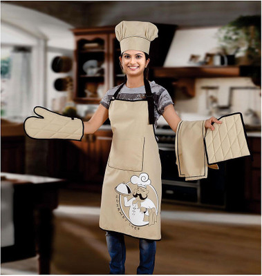 

Swayam Beige, Black, White Cotton Kitchen Linen Set(Pack of 5)