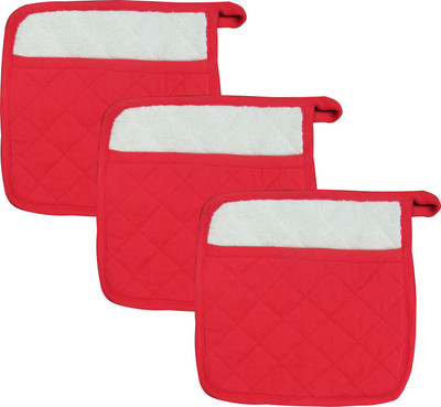 AIRWILL Red Cotton Kitchen Linen Set(Pack of 3)
