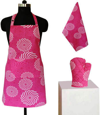 

Lushomes Pink Cotton Kitchen Linen Set(Pack of 3)