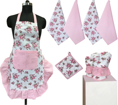 

Lushomes Pink Cotton Kitchen Linen Set(Pack of 8)