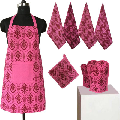 

Lushomes Purple Cotton Kitchen Linen Set(Pack of 8)