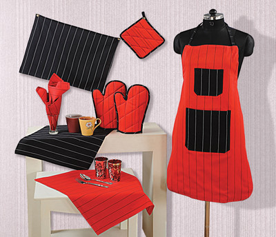 

Swayam Black, Red Cotton Kitchen Linen Set(Pack of 8)
