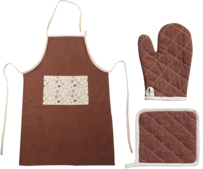 

Saral Home Brown Cotton Kitchen Linen Set(Pack of 3)