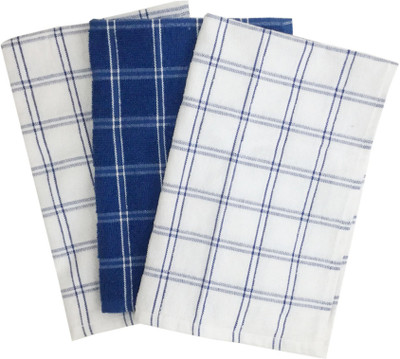 

Lushomes Blue Cotton Kitchen Linen Set(Pack of 3)