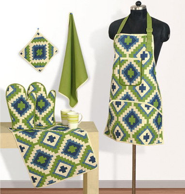 Swayam Yellow, Green Cotton Kitchen Linen Set(Pack of 6) Swayam Yellow, Green Cotton Kitchen Linen Set(Pack of 6)