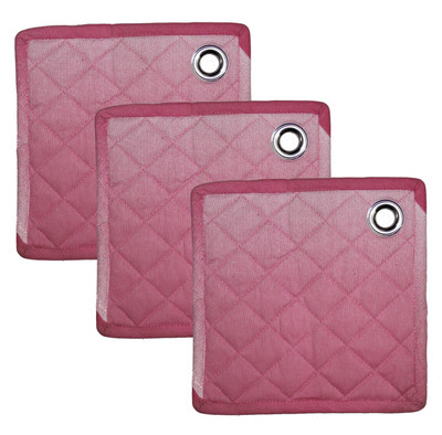 AIRWILL Pink Cotton Kitchen Linen Set(Pack of 3)