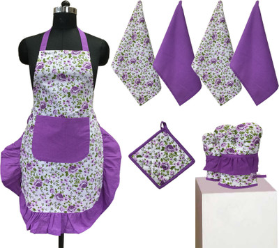 

Lushomes Purple Cotton Kitchen Linen Set(Pack of 8)
