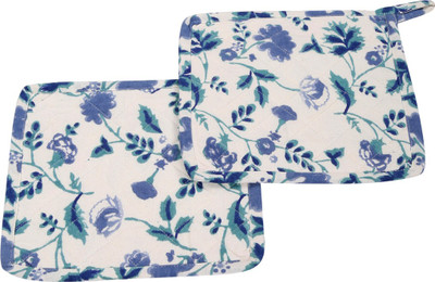 

Rajrang White, Blue Cotton Kitchen Linen Set(Pack of 2), Blue;white