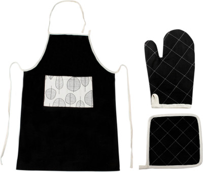 

Saral Home Black Cotton Kitchen Linen Set(Pack of 3)