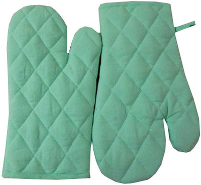 Tidy Light Green Cotton Kitchen Linen Set(Pack of 2)