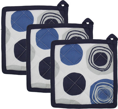 AIRWILL Blue Cotton Kitchen Linen Set(Pack of 3)
