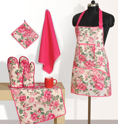 20% OFF on SWAYAM Red, Green, Pink Cotton Kitchen Linen Set(Pack of 6)