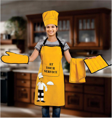 

Swayam White, Black, Yellow Cotton Kitchen Linen Set(Pack of 5), Black;white;yellow
