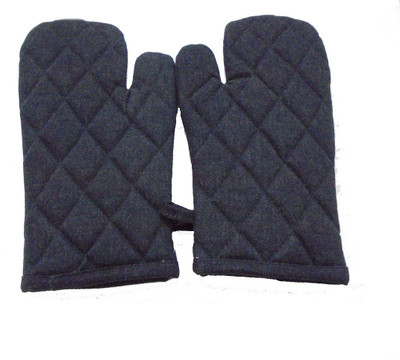 Tidy Black Cotton Kitchen Linen Set(Pack of 2)