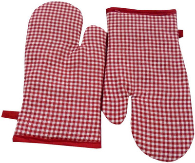 Tidy Red, White Cotton Kitchen Linen Set(Pack of 2)