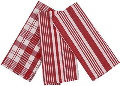 

London Lady Red Cotton Kitchen Linen Set(Pack of 3)