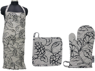 

Rhome Grey Cotton Kitchen Linen Set(Pack of 3)