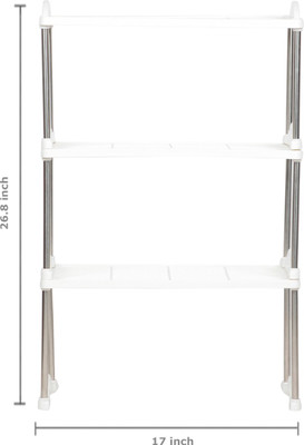 Pearl 3 Tier Storage Rack Steel Kitchen Rack(White)