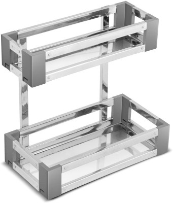 

dazzle Double Bakset Stainless Steel Kitchen Rack(Silver)