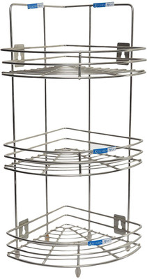 

Kitchen Mart Corner Stand 3 Step Stainless Steel Kitchen Rack(Steel)