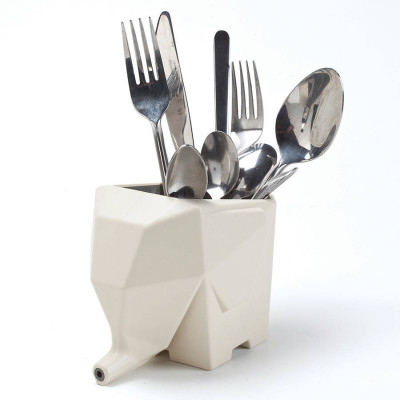 

Honestystore Elephant Drainer Kitchen Spoon Holder Plastic Cutlery Set(Pack of 1)