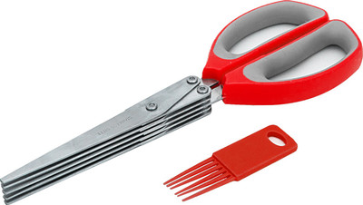 

Home Creations 5 blade vegetable Stainless Steel Herbs Scissor(Red, Pack of 2)