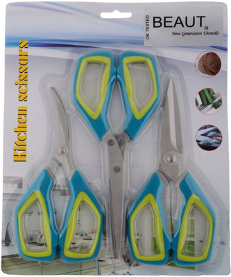 

Beaut Stainless Steel All-Purpose Scissor(Blue, Pack of 3)