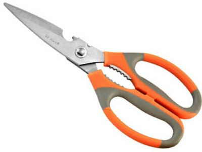 PremiumDeals Stainless Steel All-Purpose Scissor(Orange, Pack of 1)