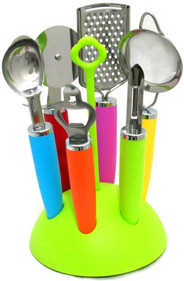 

Shrih SH-03190 7 Pieces Kitchen Tool Set with Revolving Stand Multicolor Kitchen Tool Set(Multicolor)