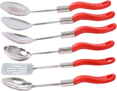 

Your Choice 8 Piece Kitchen / Serving Tool Ladle, Jaro, brush, Stainless Steel 8 Piece Kitchen Tool Set Red, Silver Kitchen Tool Set(Red, Silver)