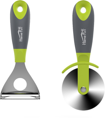 

Home Puff Premium 2 Piece Kitchen Set of Peeler and Cutter with Grip Handle HP-KG-503-505 Muliticolor Kitchen Tool Set(Muliticolor)