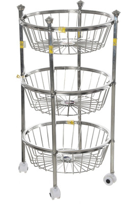 

SHREE SINGHAL Three shelves Stainless Steel Kitchen Trolley